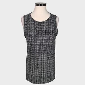 J. Jill Wearever Collection Womens Medium Sleeveless Black Print Top Rayon Lycra